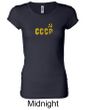 CCCP Ladies T-shirt Soviet Union USSR Insignia Longer Length Shirt