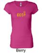 CCCP Ladies T-shirt Soviet Union USSR Insignia Longer Length Shirt
