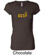 CCCP Ladies T-shirt Soviet Union USSR Insignia Longer Length Shirt