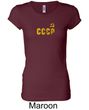 CCCP Ladies T-shirt Soviet Union USSR Insignia Longer Length Shirt