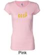 CCCP Ladies T-shirt Soviet Union USSR Insignia Longer Length Shirt