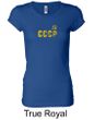 CCCP Ladies T-shirt Soviet Union USSR Insignia Longer Length Shirt