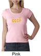 CCCP Ladies T-shirt Soviet Union USSR Insignia Scoop Neck Shirt
