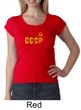 CCCP Ladies T-shirt Soviet Union USSR Insignia Scoop Neck Shirt