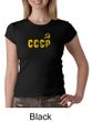 CCCP Ladies T-shirt Soviet Union USSR Russia Insignia Crew Neck Shirt