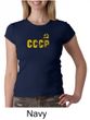 CCCP Ladies T-shirt Soviet Union USSR Russia Insignia Crew Neck Shirt