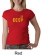CCCP Ladies T-shirt Soviet Union USSR Russia Insignia Crew Neck Shirt
