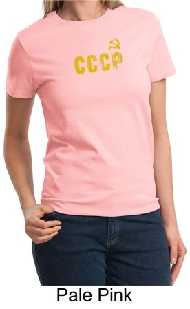 CCCP Ladies T-shirt Soviet Union USSR Russia Insignia Tee Shirt