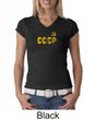 CCCP Ladies T-shirt Soviet Union USSR Russia Insignia V-neck Shirt