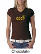 CCCP Ladies T-shirt Soviet Union USSR Russia Insignia V-neck Shirt