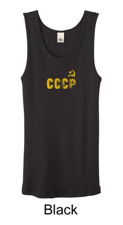 CCCP Ladies Tank Top Soviet Union USSR Insignia Organic Tanktop