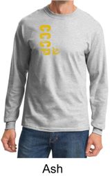 Cccp Long Sleeve Shirt Chest Print Adult Shirt Cccp Long Sleeve Shirt Chest Print Adult Shirt