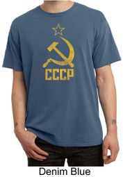 CCCP Shirt Distressed Soviet Union Adult Pigment Dyed T-shirt