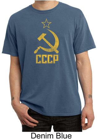 CCCP Shirt Distressed Soviet Union Adult Pigment Dyed T-shirt