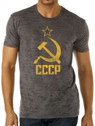 CCCP Shirt Distressed Soviet Union Communism Adult Burnout T-shirt