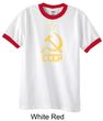CCCP Shirt Distressed Soviet Union Communism Adult Ringer Shirt