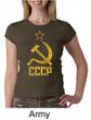 CCCP Shirt Distressed Soviet Union Communism Ladies Crew Neck Shirt