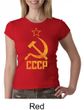 CCCP Shirt Distressed Soviet Union Communism Ladies Crew Neck Shirt