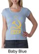 CCCP Shirt Distressed Soviet Union Communism Ladies Scoop Neck Shirt