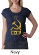 CCCP Shirt Distressed Soviet Union Communism Ladies Scoop Neck Shirt