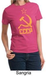 CCCP Shirt Distressed Soviet Union Communism Ladies T-shirt