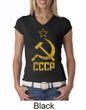 CCCP Shirt Distressed Soviet Union Communism Ladies V-neck Shirt