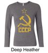 CCCP Shirt Distressed Soviet Union Ladies Long Sleeve Shirt