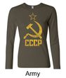 CCCP Shirt Distressed Soviet Union Ladies Long Sleeve Shirt
