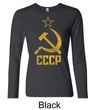 CCCP Shirt Distressed Soviet Union Ladies Long Sleeve Shirt