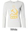 CCCP Shirt Distressed Soviet Union Ladies Long Sleeve Shirt