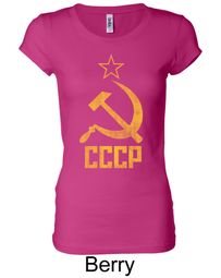 CCCP Shirt Distressed Soviet Union Ladies Longer Length Shirt