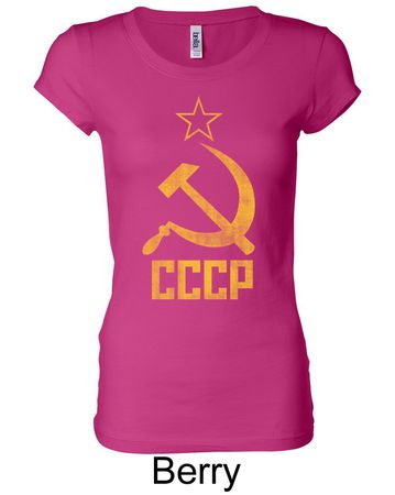 CCCP Shirt Distressed Soviet Union Ladies Longer Length Shirt
