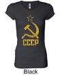 CCCP Shirt Distressed Soviet Union Ladies Longer Length Shirt