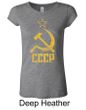CCCP Shirt Distressed Soviet Union Ladies Longer Length Shirt