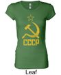 CCCP Shirt Distressed Soviet Union Ladies Longer Length Shirt