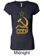 CCCP Shirt Distressed Soviet Union Ladies Longer Length Shirt
