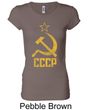 CCCP Shirt Distressed Soviet Union Ladies Longer Length Shirt
