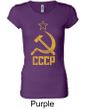 CCCP Shirt Distressed Soviet Union Ladies Longer Length Shirt