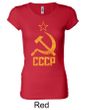CCCP Shirt Distressed Soviet Union Ladies Longer Length Shirt