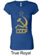 CCCP Shirt Distressed Soviet Union Ladies Longer Length Shirt