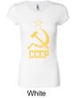 CCCP Shirt Distressed Soviet Union Ladies Longer Length Shirt