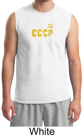 CCCP Shirt Soviet Union USSR Russia Insignia Adult Muscle Shirt