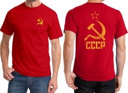 CCCP T-shirt Hammer Sickle Soviet Union (Front & Back) Tee CCCP T-shirt Hammer Sickle Soviet Union (Front & Back) Tee
