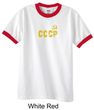 CCCP T-shirt Soviet Union USSR Russia Insignia Adult Ringer Shirt