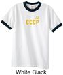 CCCP T-shirt Soviet Union USSR Russia Insignia Adult Ringer Shirt
