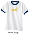 CCCP T-shirt Soviet Union USSR Russia Insignia Adult Ringer Shirt