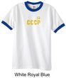 CCCP T-shirt Soviet Union USSR Russia Insignia Adult Ringer Shirt