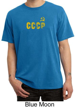 CCCP T-shirt Soviet Union USSR Russia Insignia Pigment Dyed Tee Shirt