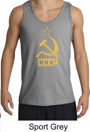 CCCP Tank Distressed Soviet Union Communism Adult Tanktop