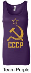 CCCP Tank Distressed Soviet Union Ladies Longer Length Tanktop